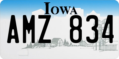 IA license plate AMZ834