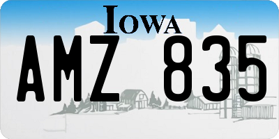 IA license plate AMZ835