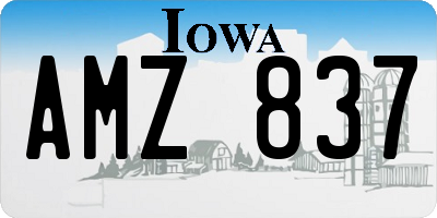 IA license plate AMZ837