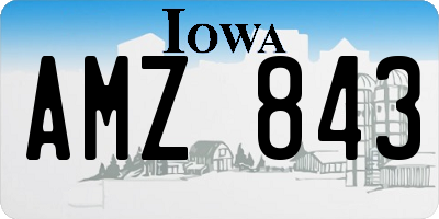 IA license plate AMZ843