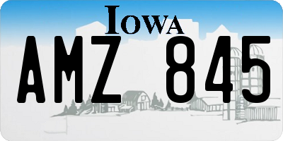 IA license plate AMZ845