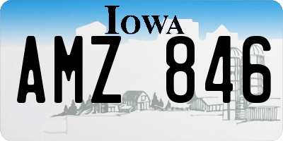 IA license plate AMZ846