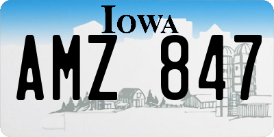 IA license plate AMZ847
