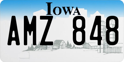 IA license plate AMZ848
