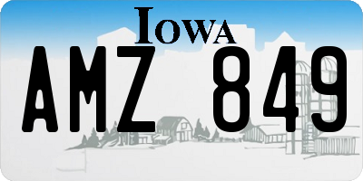 IA license plate AMZ849