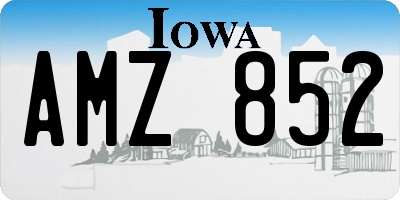 IA license plate AMZ852