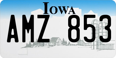 IA license plate AMZ853