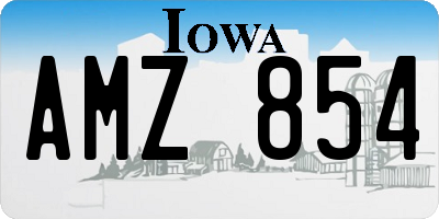IA license plate AMZ854