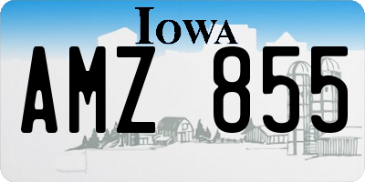 IA license plate AMZ855