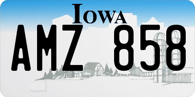 IA license plate AMZ858