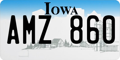 IA license plate AMZ860