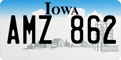 IA license plate AMZ862