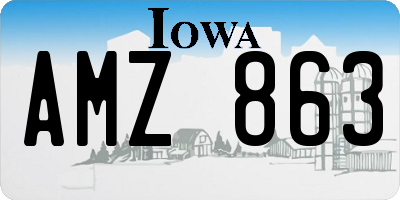 IA license plate AMZ863