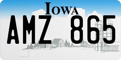 IA license plate AMZ865