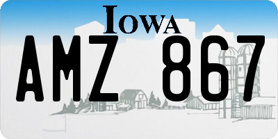 IA license plate AMZ867