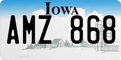 IA license plate AMZ868