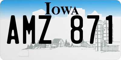 IA license plate AMZ871