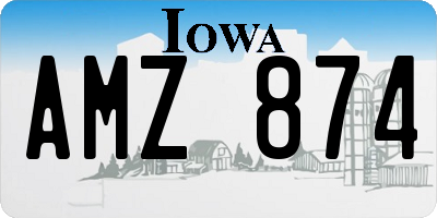 IA license plate AMZ874