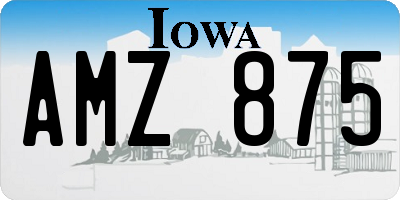 IA license plate AMZ875