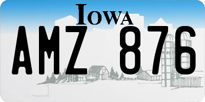 IA license plate AMZ876