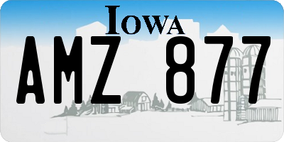 IA license plate AMZ877