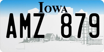 IA license plate AMZ879