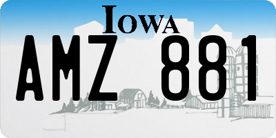 IA license plate AMZ881