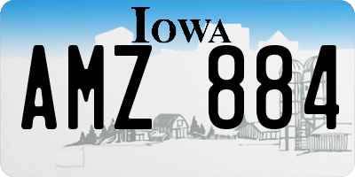 IA license plate AMZ884