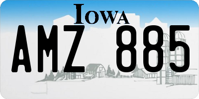 IA license plate AMZ885