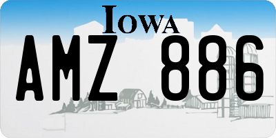 IA license plate AMZ886