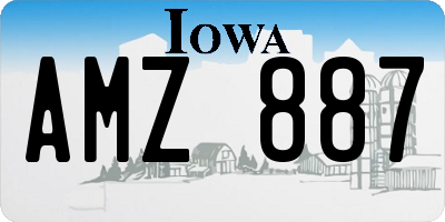 IA license plate AMZ887