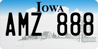 IA license plate AMZ888