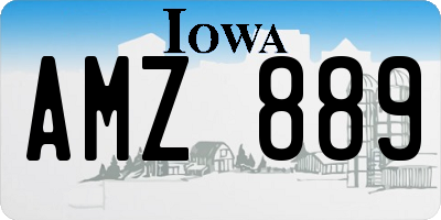 IA license plate AMZ889