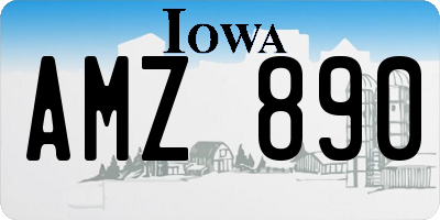 IA license plate AMZ890