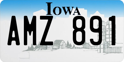 IA license plate AMZ891