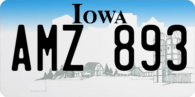 IA license plate AMZ893