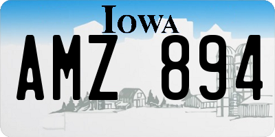 IA license plate AMZ894