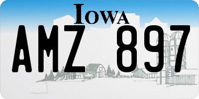 IA license plate AMZ897