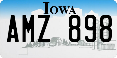 IA license plate AMZ898