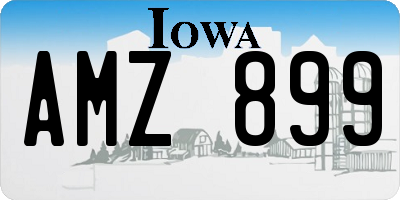 IA license plate AMZ899