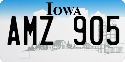 IA license plate AMZ905