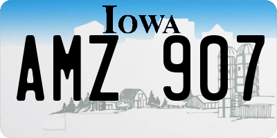 IA license plate AMZ907