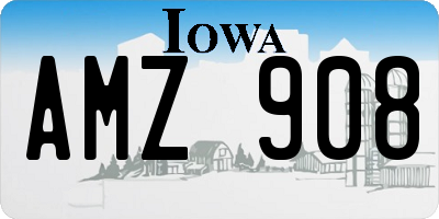 IA license plate AMZ908