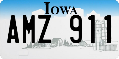 IA license plate AMZ911