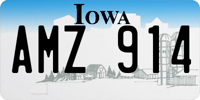 IA license plate AMZ914