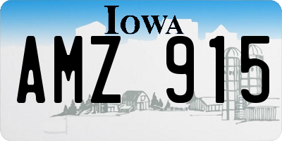 IA license plate AMZ915