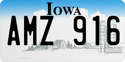 IA license plate AMZ916