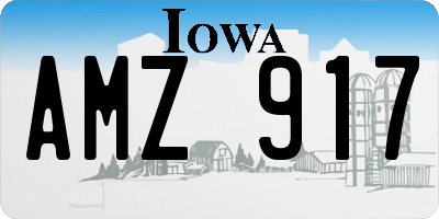IA license plate AMZ917