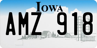 IA license plate AMZ918
