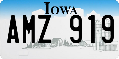 IA license plate AMZ919